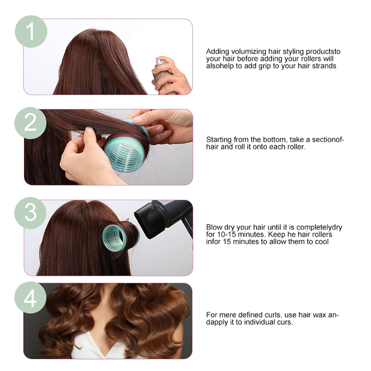 LMLTOP Hot Sale 8 in 1 Multi-Size Heatless Plastic Hair Roller Set C294 Reusable Self-Holding DIY Salon Hairdressing Hair Curler C294