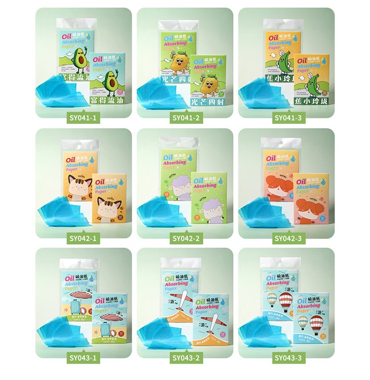 LMLTOP High Quality 50pcs Smooth Blotting Oil Absorbing Sheets Oil Control Blotting Tissue Makeup Facial Skin Care Paper SY041 SY042 SY043