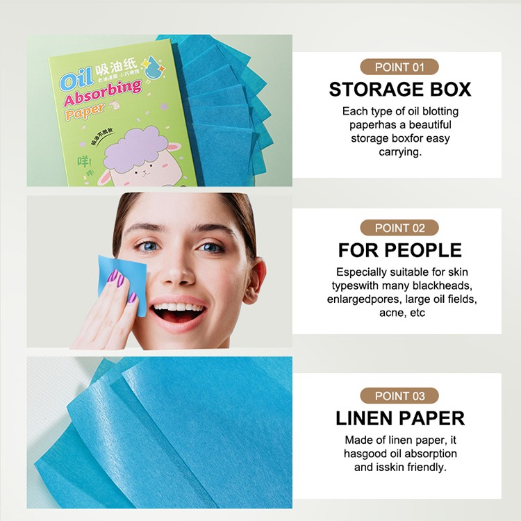 LMLTOP High Quality 50pcs Smooth Blotting Oil Absorbing Sheets Oil Control Blotting Tissue Makeup Facial Skin Care Paper SY041 SY042 SY043