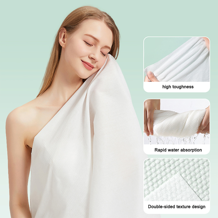 UUKKG 4pcs Hotel Travel Essentials Pearl pattern Non-woven Compressed Towel Bath Towel Toilet Cover Disposable Hygiene Kit SY784