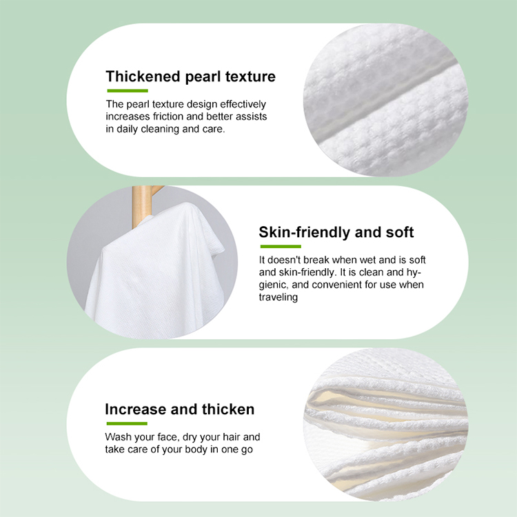UUKKG 4pcs Hotel Travel Essentials Pearl pattern Non-woven Compressed Towel Bath Towel Toilet Cover Disposable Hygiene Kit SY784