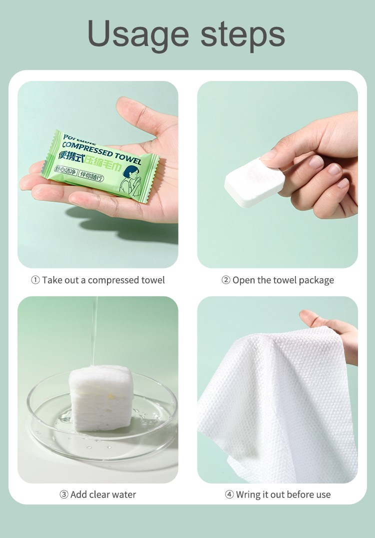 LMLTOP High Quality Nonwoven Compressed Face Single-Use Disposable White Towel High Absorbent facial cleansing Hotel towels SY793 SY794