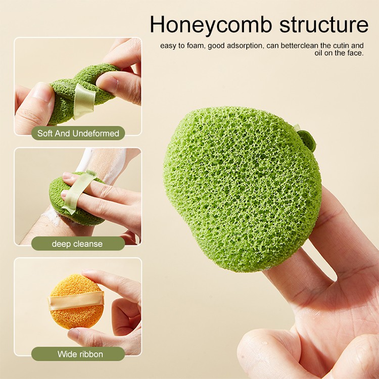 Hot Sell Polyurethane Compressed Cellulose Face Cleansing Facial Sponge for Spa Use-Removing Dead Skin Dirt Makeup Exfoliation Y062