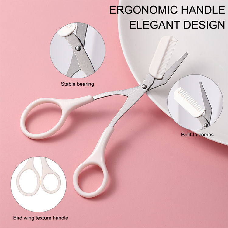 3 in 1 Eyebrow Trimmer Set JJF16 Tools High Precision Eyebrow Clip with Comb Travel White Beauty Eyebrow Scissor 3 in 1 Eyebrow Trimmer Set JJF16 Tools High Precision Eyebrow Clip with Comb Travel White Beauty Eyebrow Scissor