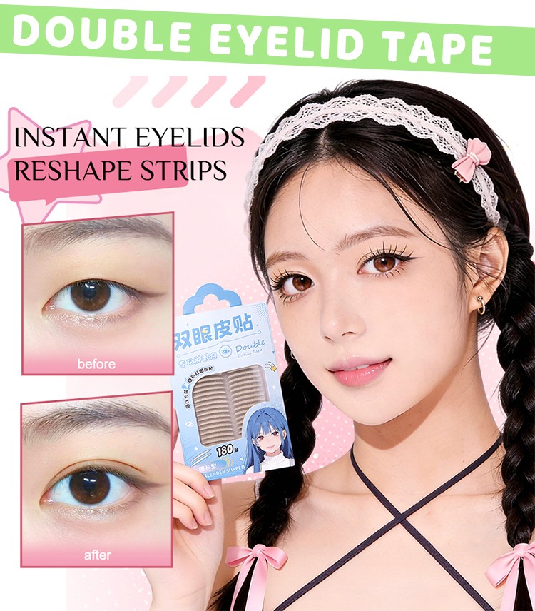Natural Sticky Waterproof Lace Double Eyelid Tape Clear Stripe Big Eyes Invisible Double Eyelid Stickers Eye Lift Makeup Tool Y031