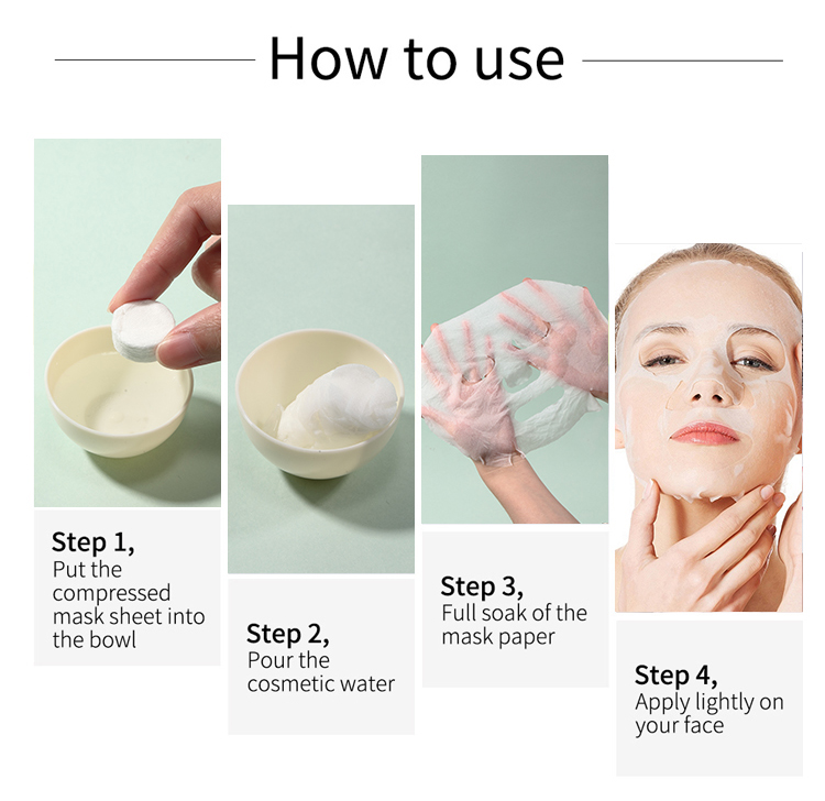 Private label DIY face mask nonwoven disposable compressed facial mask sheet D0865