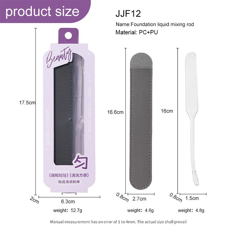 LMLTOP Double-Head Foundation Mixing Stick JJF12 PC Clear Mixing Stick Foundation Spatula Stirring Scraper Blending For Makeup