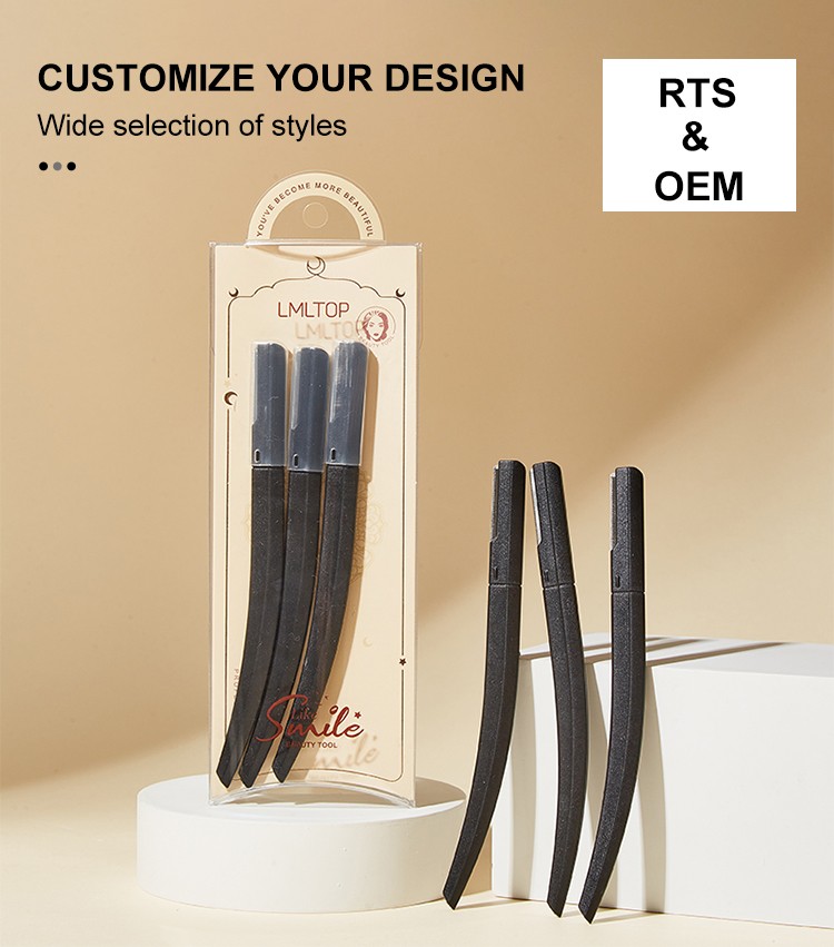 Wholesale Professional Eyebrow razor Kit Stainless Steel Slanted Tip Hair Face Remover Eyebrow Shaving Trimmer