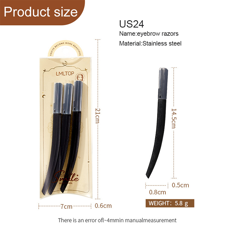 Wholesale Professional Eyebrow razor Kit Stainless Steel Slanted Tip Hair Face Remover Eyebrow Shaving Trimmer