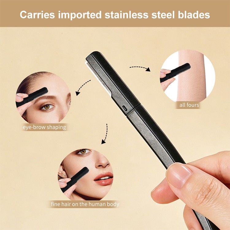 Wholesale Professional Eyebrow razor Kit Stainless Steel Slanted Tip Hair Face Remover Eyebrow Shaving Trimmer