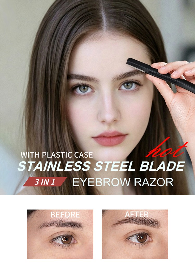 Wholesale Professional Eyebrow razor Kit Stainless Steel Slanted Tip Hair Face Remover Eyebrow Shaving Trimmer