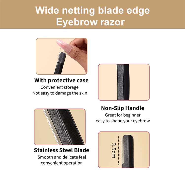 Wholesale Professional Eyebrow razor Kit Stainless Steel Slanted Tip Hair Face Remover Eyebrow Shaving Trimmer