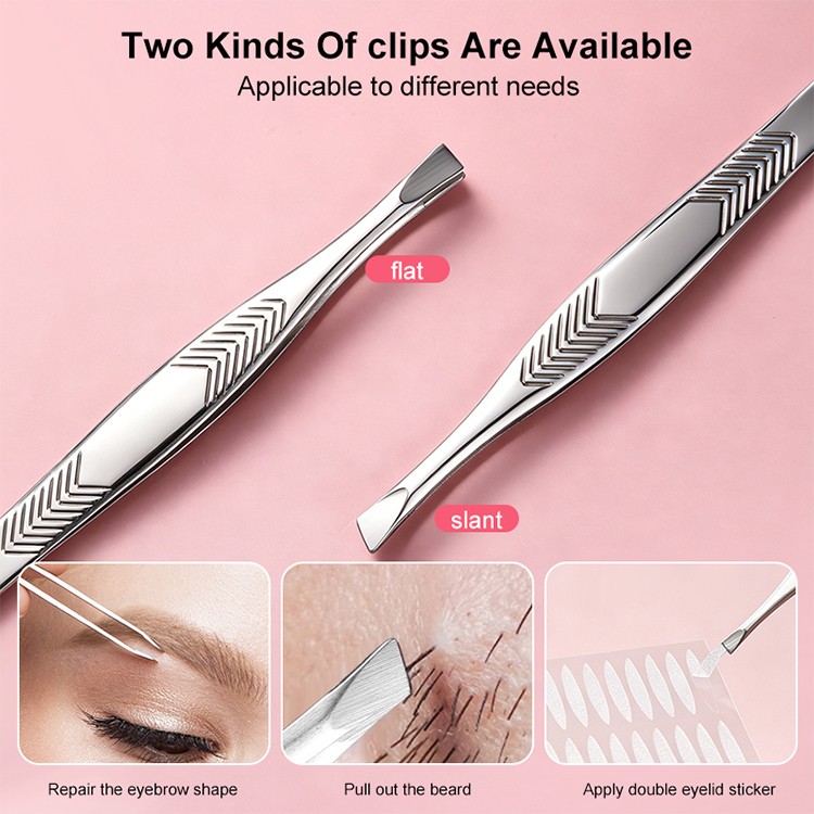Wholesale Stainless Steel Makeup Fiber Tip Lash Tweezers Volume Lash Tweezers 90 Degree Tweezers for Eyelash Extension JJF45