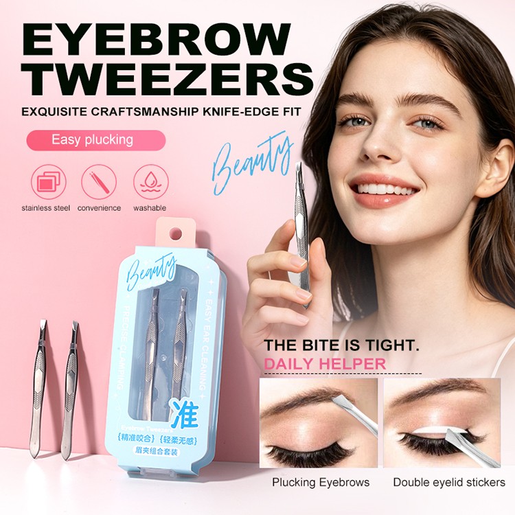 Wholesale Stainless Steel Makeup Fiber Tip Lash Tweezers Volume Lash Tweezers 90 Degree Tweezers for Eyelash Extension JJF45