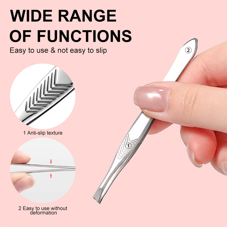 Wholesale Stainless Steel Makeup Fiber Tip Lash Tweezers Volume Lash Tweezers 90 Degree Tweezers for Eyelash Extension JJF45