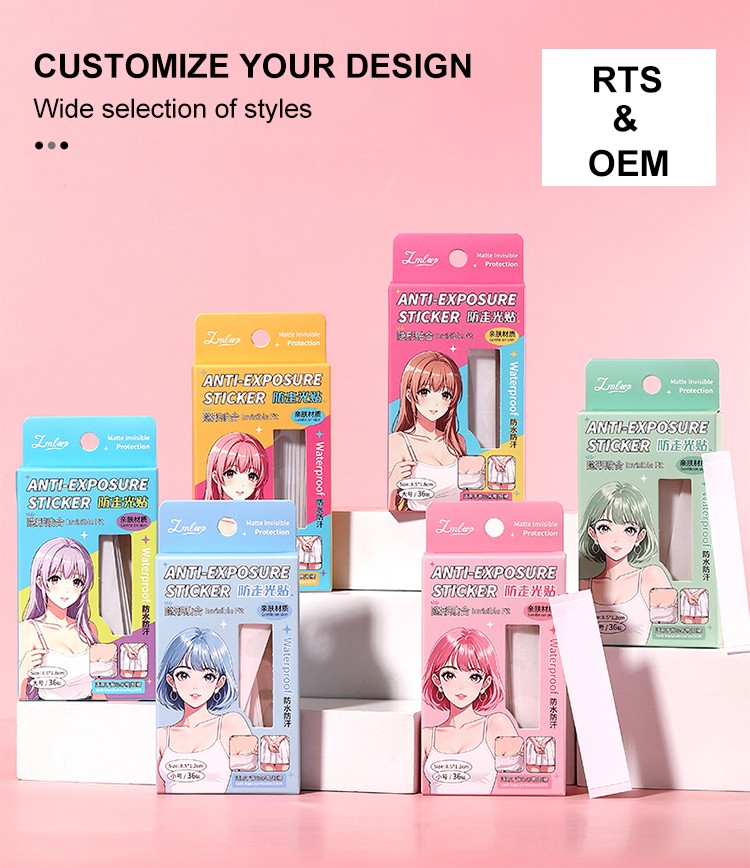 LMLTOP 36 Strips Invisible Fashion Dress Tape Clear Anti-Slip Adhesive Dress Fixing Tape for Strapless Tops