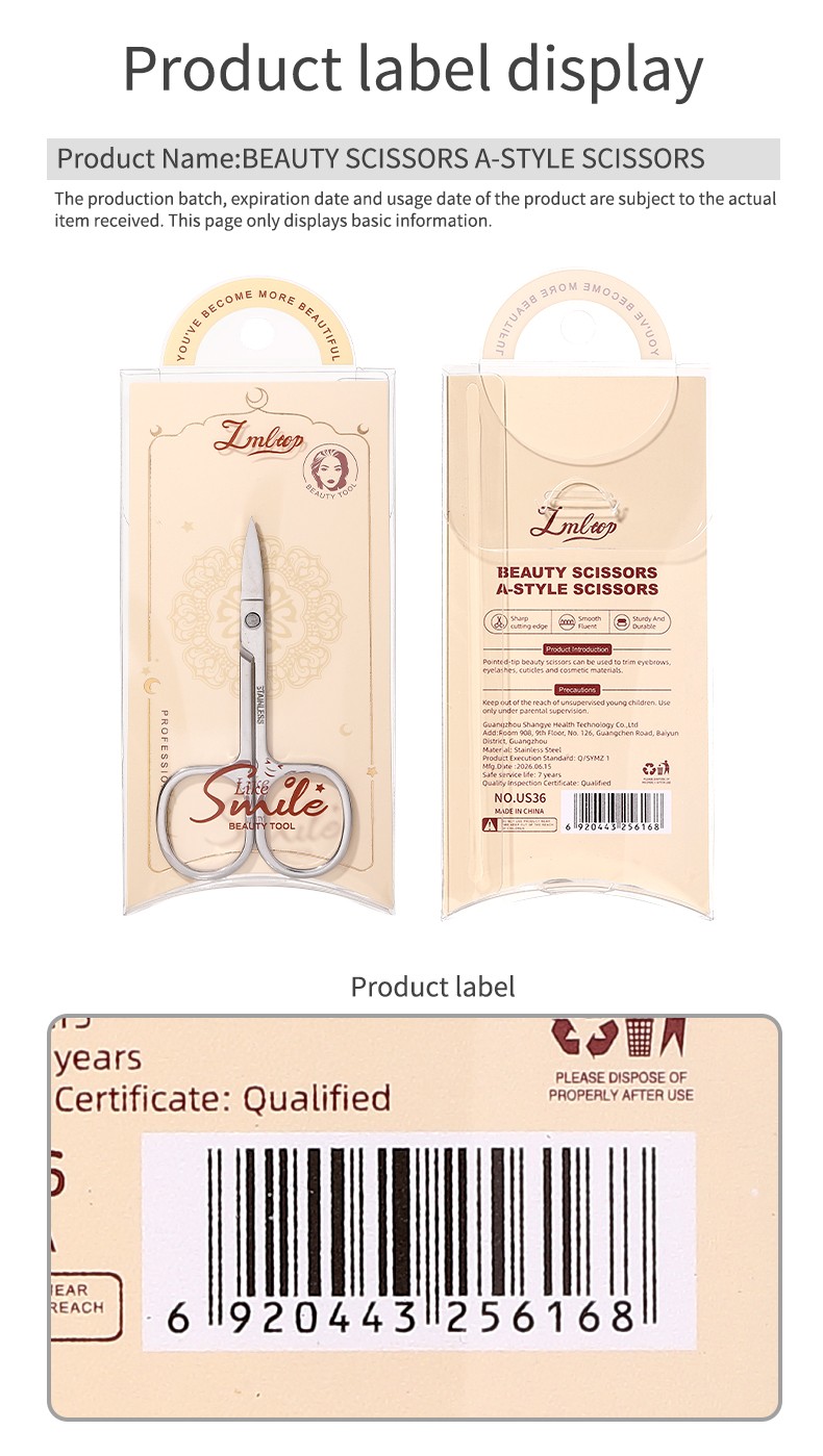 High Quality Portable Multi-functional Eyebrow Scissors Beauty Cuticle Stainless Steel Manicure Finger Nail Barber Scissor US36 High Quality Portable Multi-functional Eyebrow Scissors Beauty Cuticle Stainless Steel Manicure Finger Nail Barber Scissor US36