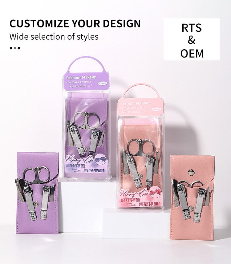 5pcs Stainless Steel Beauty Care Tool Nail LLT19 Trimmer Kit Cartoon Finger Clipper File Manicure Set LLT21