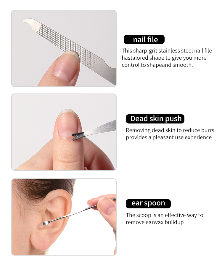 5pcs Stainless Steel Beauty Care Tool Nail LLT19 Trimmer Kit Cartoon Finger Clipper File Manicure Set LLT21
