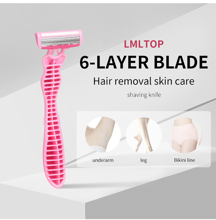 Women Razor Set T-Type With Protective Net Underarm Leg Hair Removal Shaver Female Stainless steel Blade Travel Kit SY310
