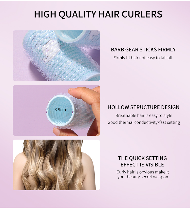 LMLTOP Diy Hair Styling 3pcs Heatless Hair Curler Portable Nylon Plastic Roller For Hair For Home Use SY125