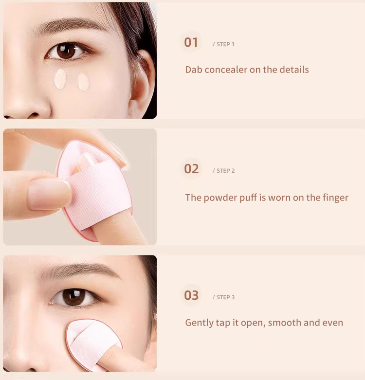 LMLTOP OEM New Product Travel Finger Puff Mini Makeup Puff For Female Facial Colorful Makeup Puff Sponge SY253