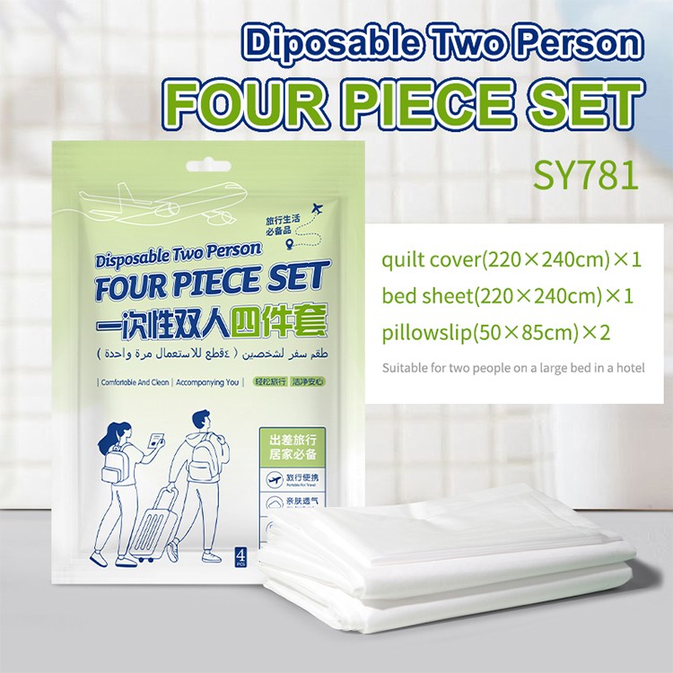 UUKKG Wholesale Disposable Single Bed Sheet Set Portable Travel Bedding with Pillow Cover, for Hotel