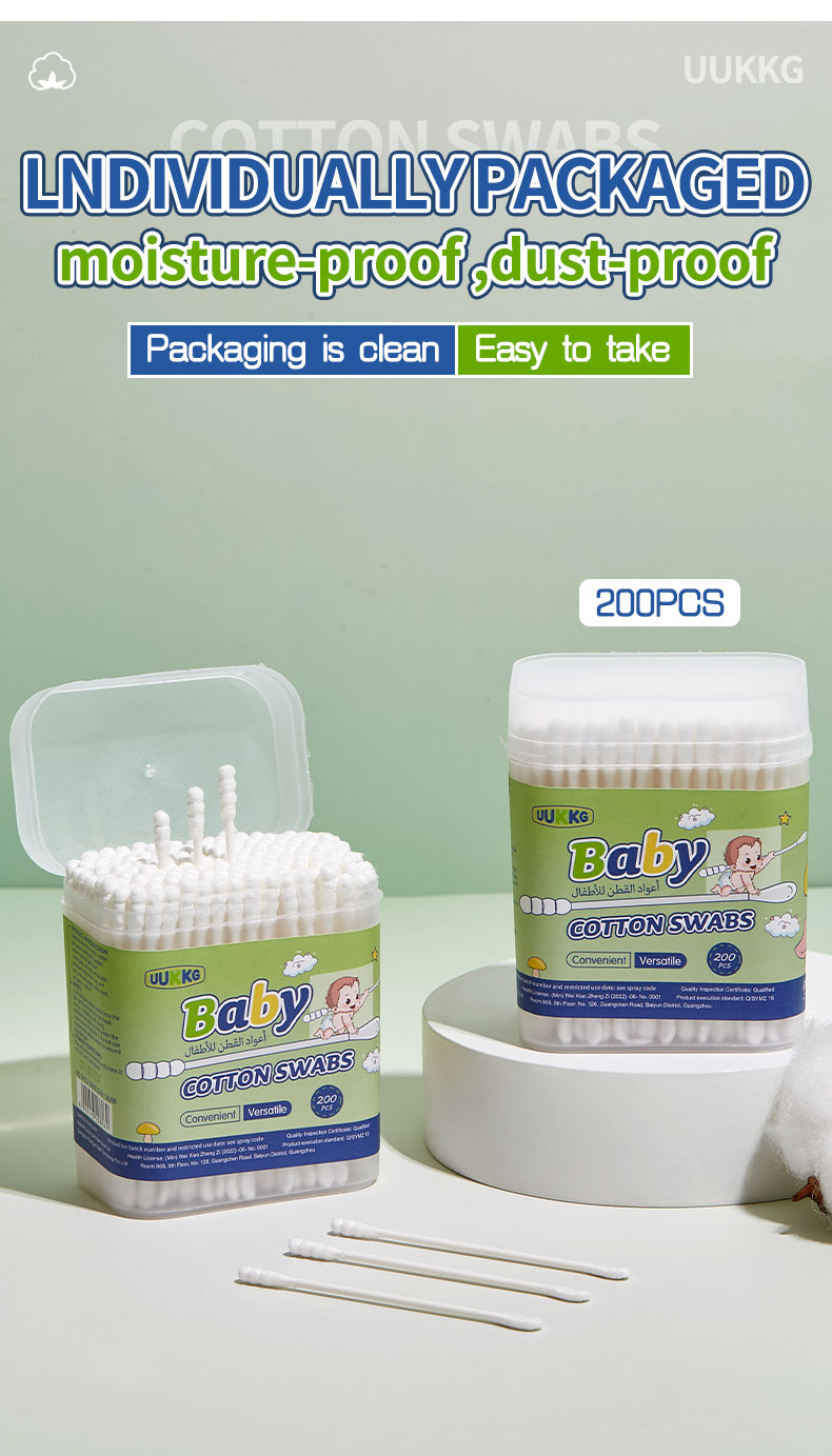 LMLTOP Chinese Manufacturer 100pcs 300pcs Double Headed Cotton Swab Plastic Containers Wood Sticks Cotton Buds WholesalesSY812