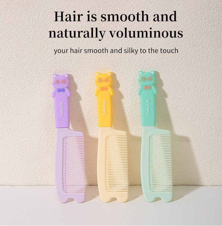 LMLTOP OEM Cartoon Handle Plastic Anti Static Hair Comb SY754 Massager Brush Salon Hair Styling Tool Detangle Brush