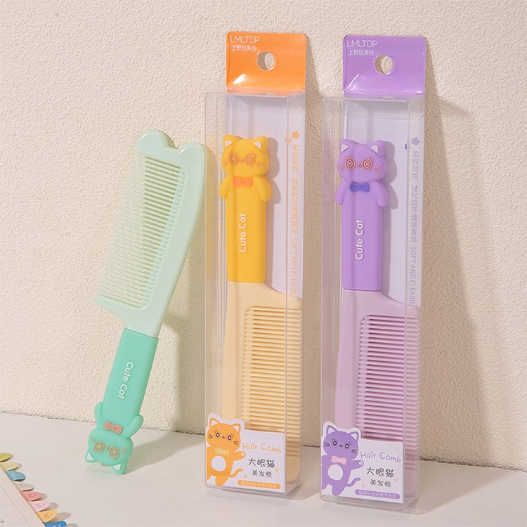 LMLTOP OEM Cartoon Handle Plastic Anti Static Hair Comb SY754 Massager Brush Salon Hair Styling Tool Detangle Brush