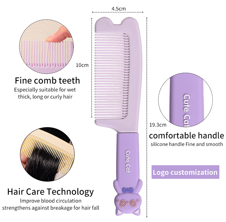 LMLTOP OEM Cartoon Handle Plastic Anti Static Hair Comb SY754 Massager Brush Salon Hair Styling Tool Detangle Brush