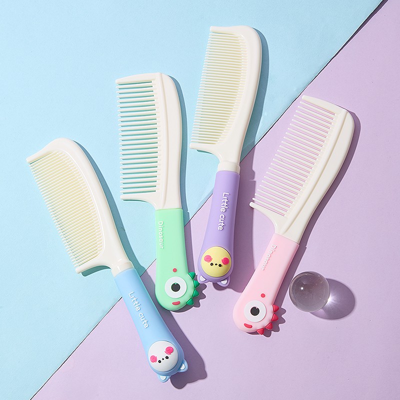 Wholesale Silicone Cartoon Handle Wide Tooth Hair Brush SY776-77 Cute Hair Comb for Straight Curly Hair Plastic Massager Comb sy777