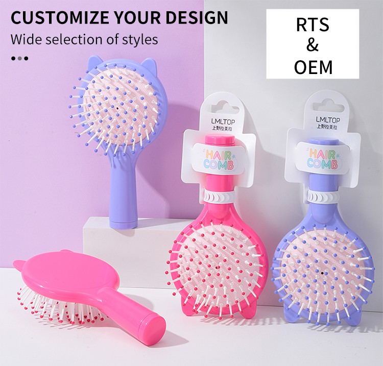 LMLTOP Mini Wet/Dry Travel Hair Comb SY773 Cute Airbag Massage Comb for Home Use with Custom Logo All Hair Type Brush sy773