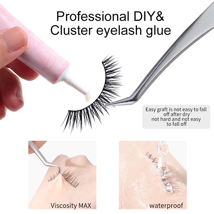 LMLTOP 3pcs Adhesive Full Strip Cluster Lash Glue LLT20 White Color Waterproof Eyelid Tape Glue Gel Eyelash Extensions