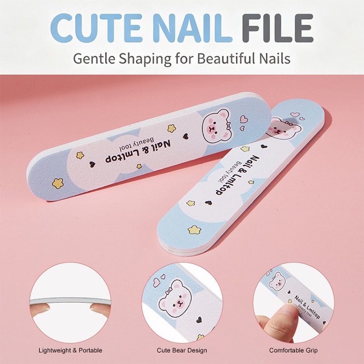 LMLTOP Professional Emery Nail File Double Side Rough Fine Sand Nail Buffer for Gel Nail Polishing for Beauty Salon Supermarket