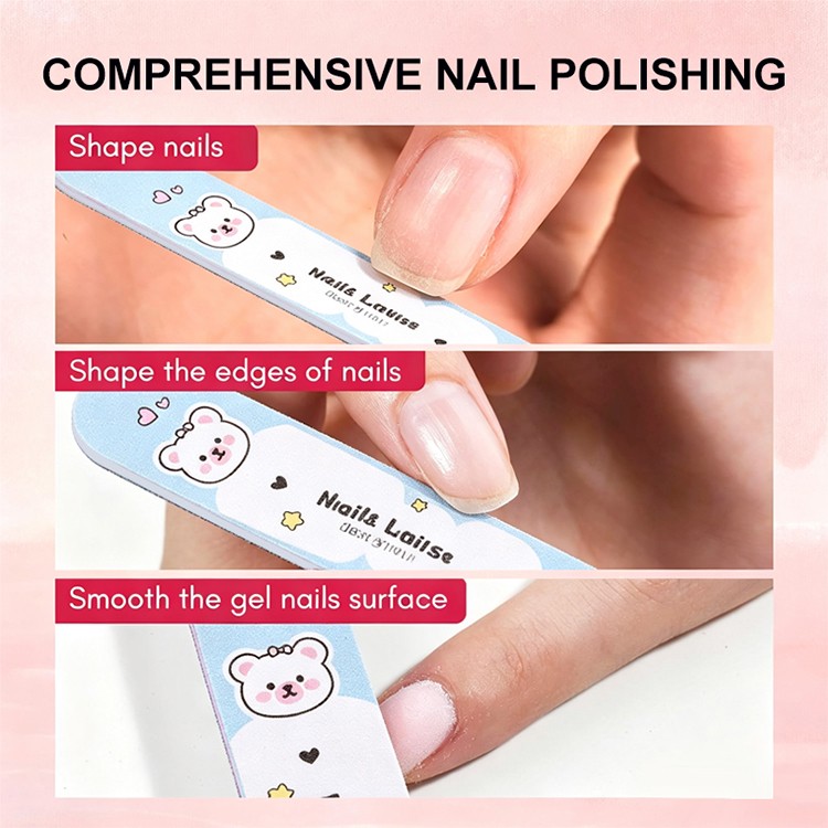 LMLTOP Professional Emery Nail File Double Side Rough Fine Sand Nail Buffer for Gel Nail Polishing for Beauty Salon Supermarket