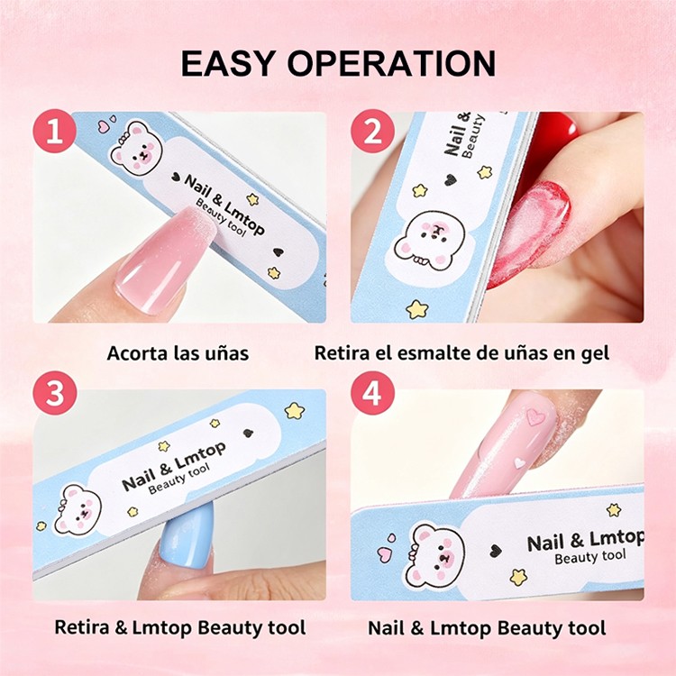 LMLTOP Professional Emery Nail File Double Side Rough Fine Sand Nail Buffer for Gel Nail Polishing for Beauty Salon Supermarket