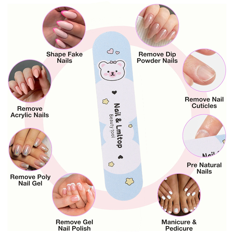 LMLTOP Professional Emery Nail File Double Side Rough Fine Sand Nail Buffer for Gel Nail Polishing for Beauty Salon Supermarket