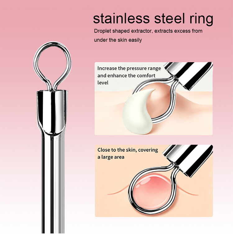 LMLTOP Portable Stainless Steel Acne Needle Blackhead Comedone Extractor Tool Remove Pimple Whitehead for Daily Facial Care TX18