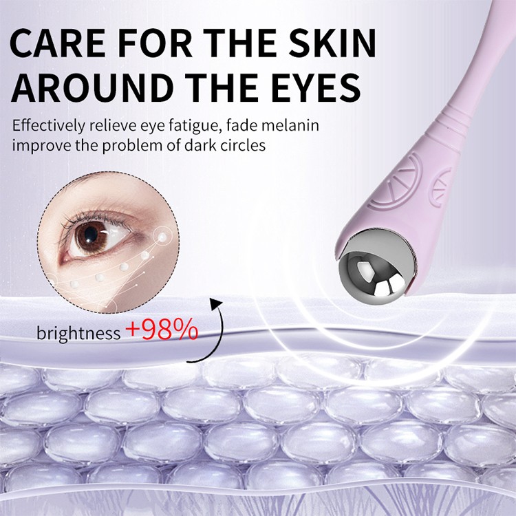 LMLTOP Wholesale Hot Cool Use Anti-Aging Face Ice Eye Facial Roller Massager SY548 Steel Roller Round Ball Plastic Eye Massage SY548
