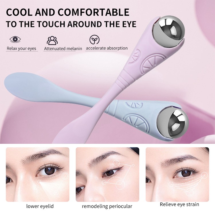 LMLTOP Wholesale Hot Cool Use Anti-Aging Face Ice Eye Facial Roller Massager SY548 Steel Roller Round Ball Plastic Eye Massage SY548