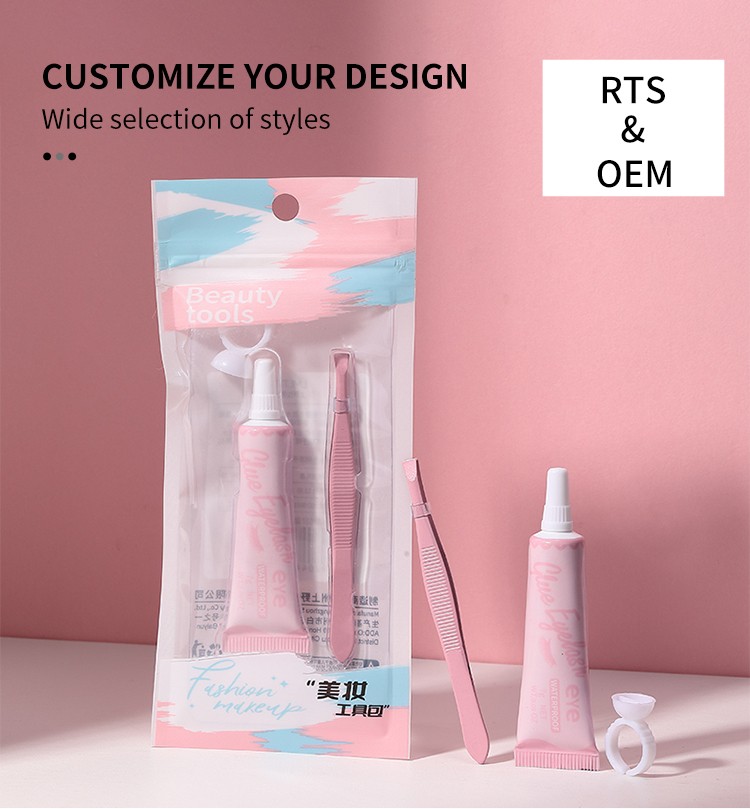 3pcs Waterproof White Color False Eyelash Glue Set SY027 Private Label Long Lasting Gel Lashes DIY Strip Full Strip Eyelash