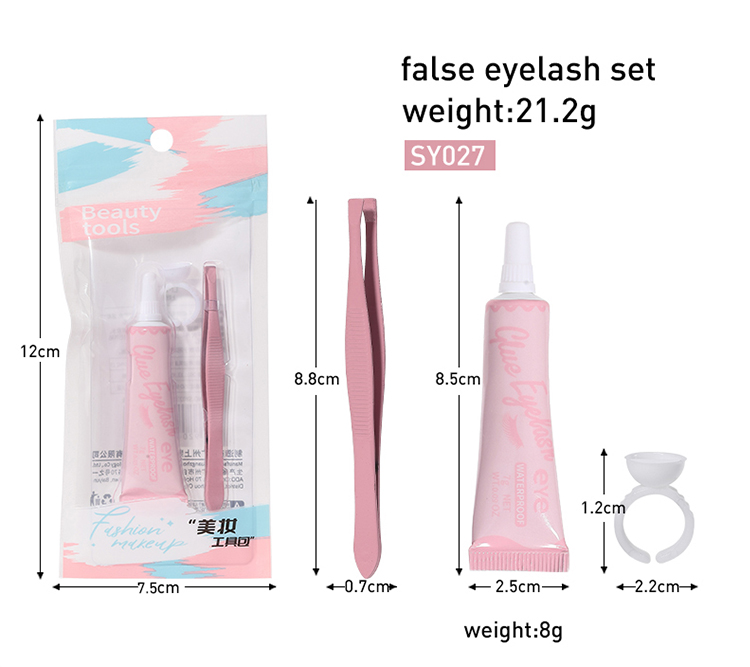 3pcs Waterproof White Color False Eyelash Glue Set SY027 Private Label Long Lasting Gel Lashes DIY Strip Full Strip Eyelash