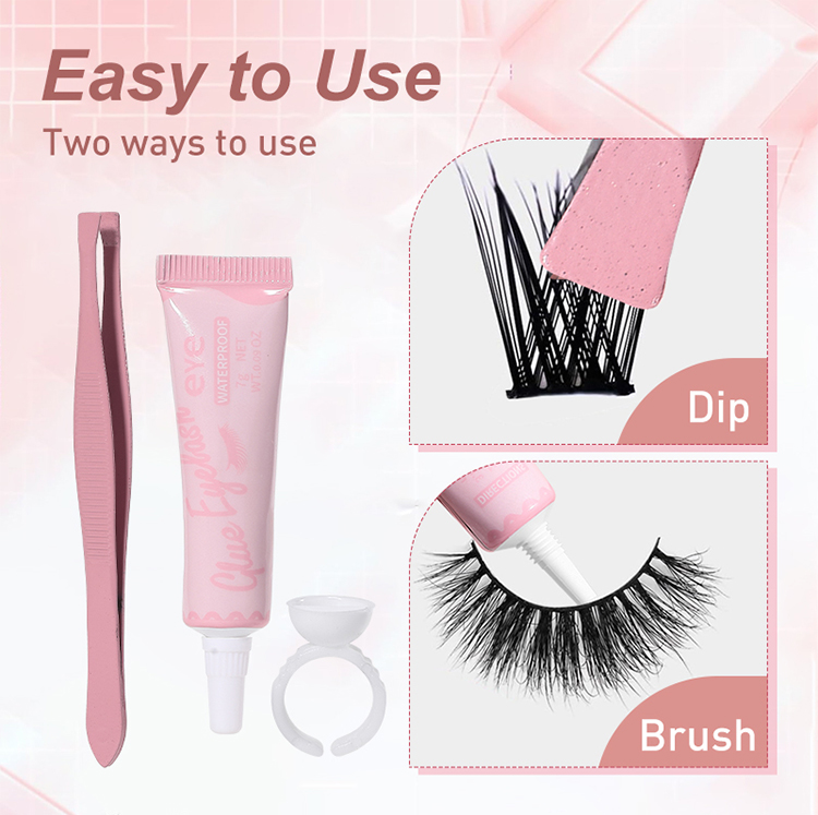 3pcs Waterproof White Color False Eyelash Glue Set SY027 Private Label Long Lasting Gel Lashes DIY Strip Full Strip Eyelash