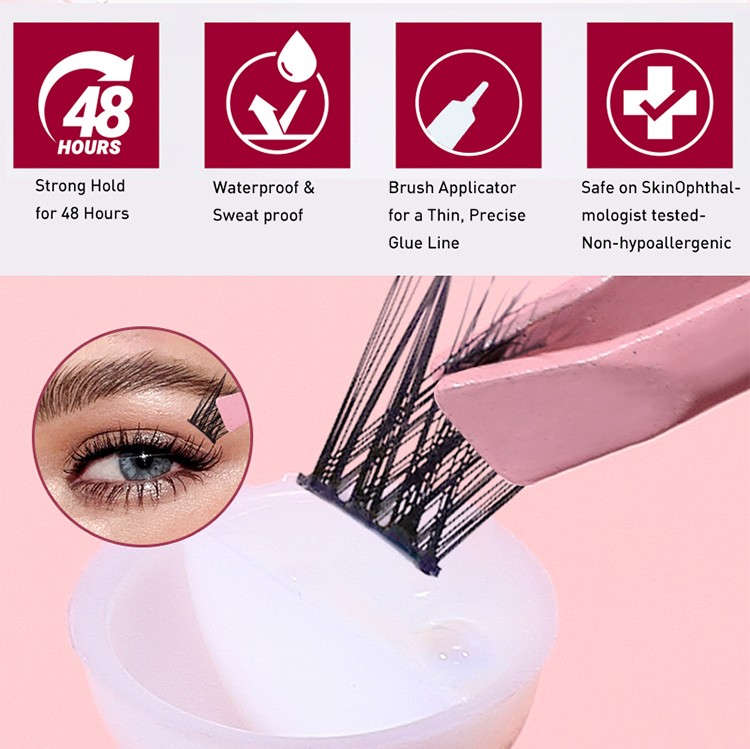 3pcs Waterproof White Color False Eyelash Glue Set SY027 Private Label Long Lasting Gel Lashes DIY Strip Full Strip Eyelash