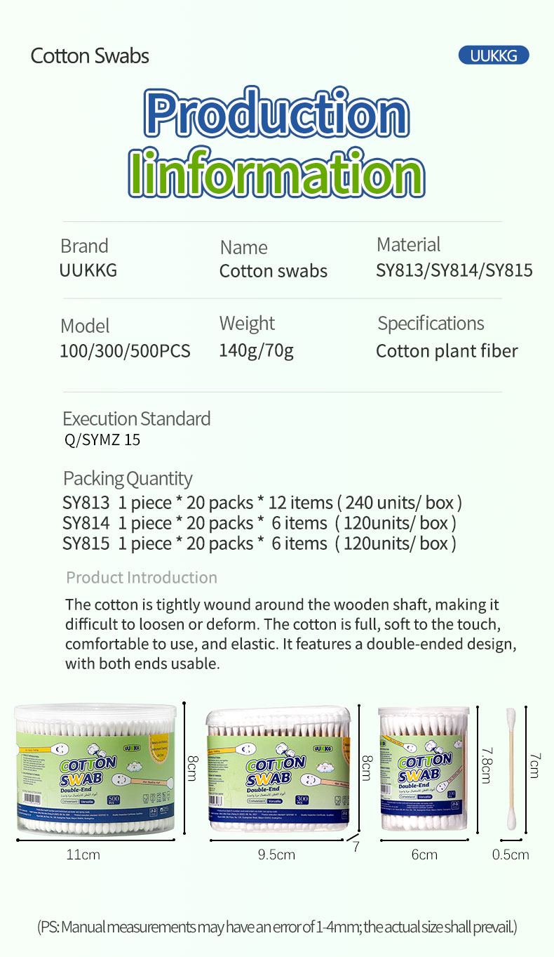 LMLTOPSY813 SY814 SY815 Chinese Manufacturer 100pcs 300pcs Double Headed Cotton Swab Plastic Containers Wood Sticks Cotton Buds Wholesales
