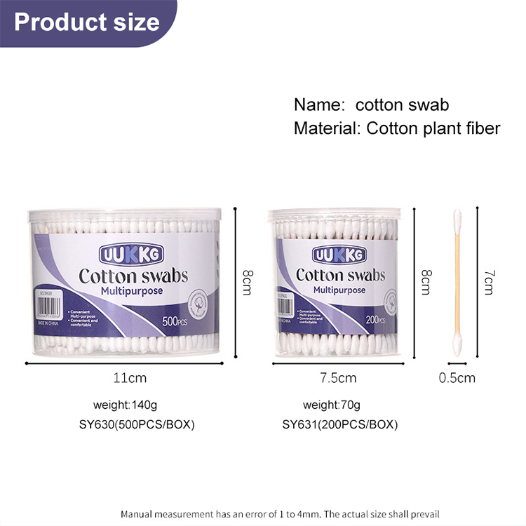 LMLTOP SY630 SY631 100% Natural and Environmentally Friendly Cotton Swab Biodegradable Bamboo Two Head Original Cotton Swabs