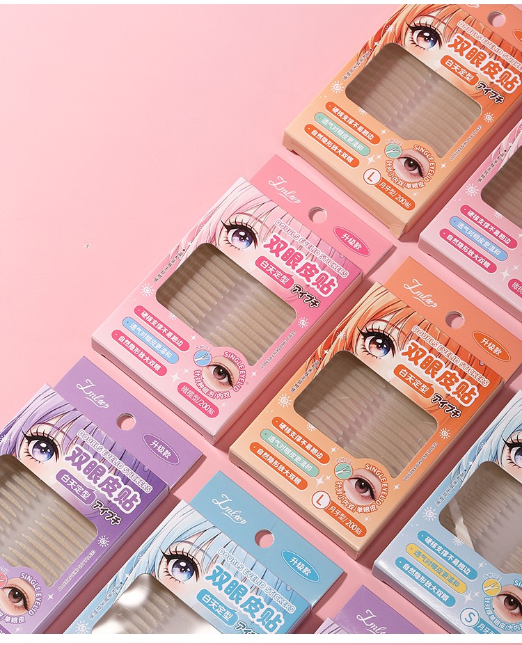 Natural Sticky Waterproof Lace Double Eyelid Tape Clear Stripe Big Eyes Invisible Double Eyelid Stickers Eye Lift Makeup Tool Y033