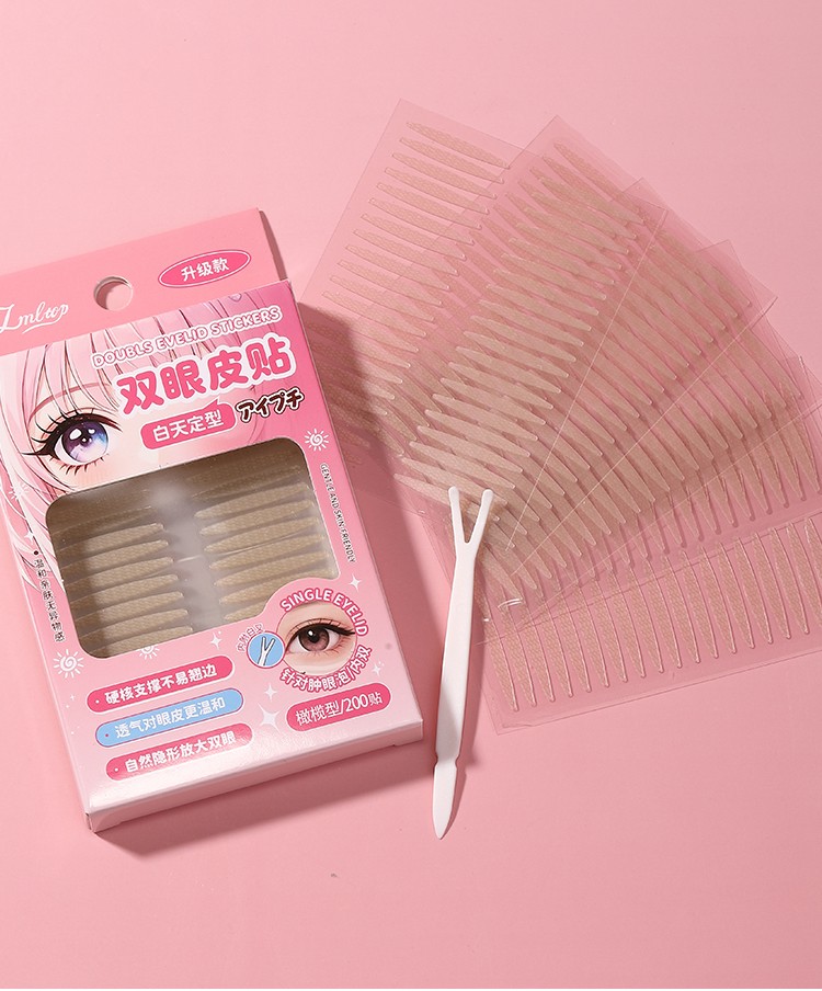 Natural Sticky Waterproof Lace Double Eyelid Tape Clear Stripe Big Eyes Invisible Double Eyelid Stickers Eye Lift Makeup Tool Y033