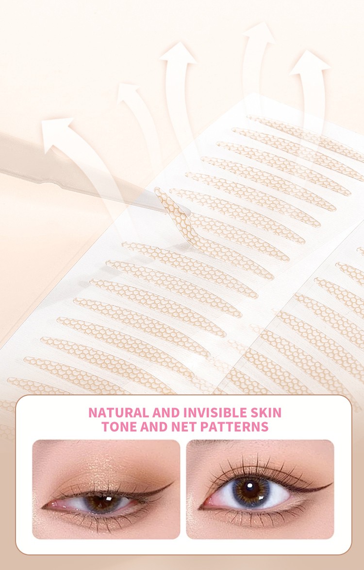 Natural Sticky Waterproof Lace Double Eyelid Tape Clear Stripe Big Eyes Invisible Double Eyelid Stickers Eye Lift Makeup Tool Y033
